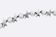 TwoJeys Pearls Between Icons Necklace Silver